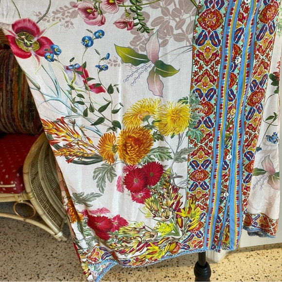 JOHNNY WAS Woven Print Button Front Tunic! New without Tag. XL - Picture 12 of 14